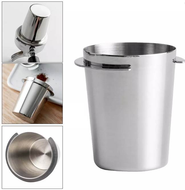 Coffee powder cup 58mm silver