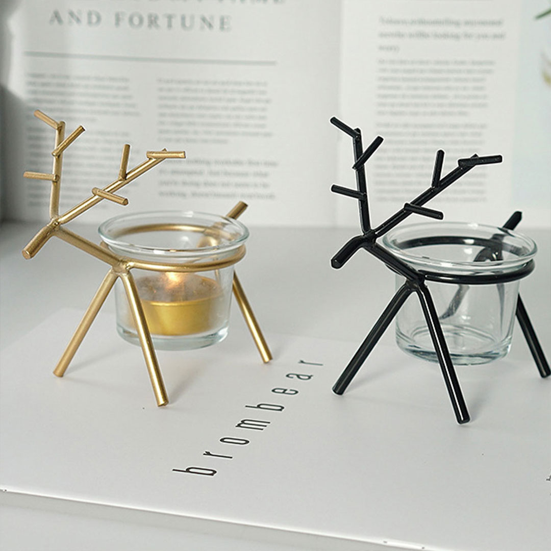 حامل شمعة صغير على شكل غزال متعدد الالوان