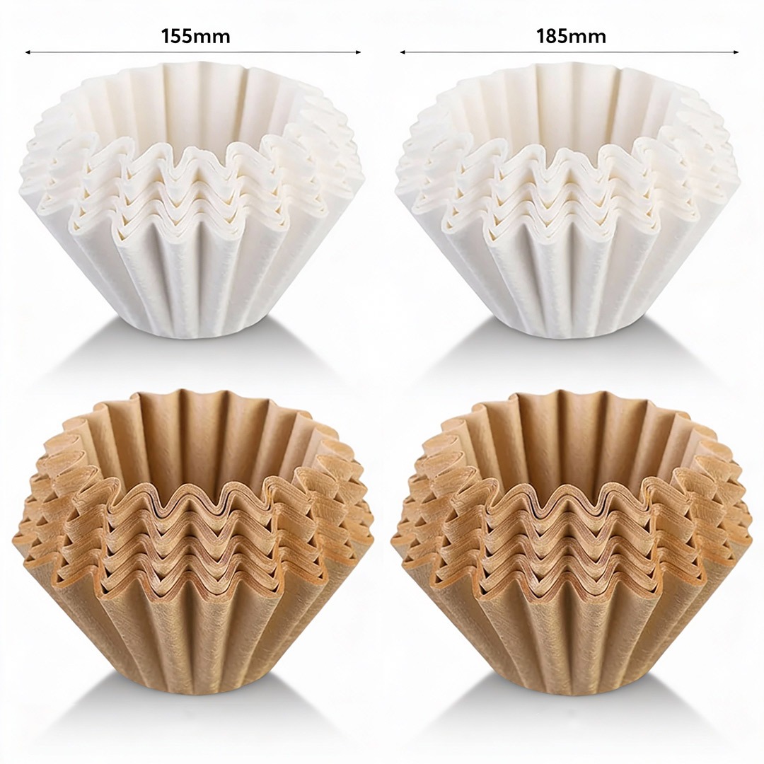 فلتر متعرج للقهوة المقطرة مقاس 155 ملم عدد 100 فلتر