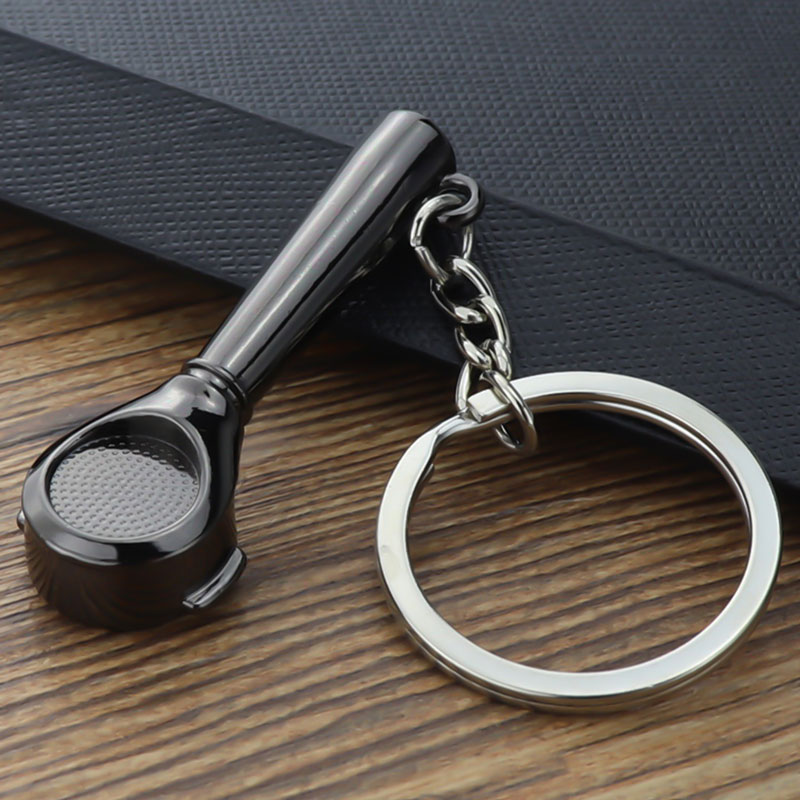 Coffee keychain naked portafilter black