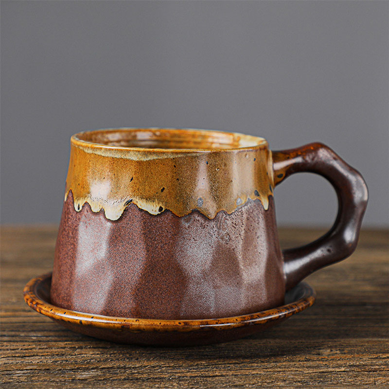 Coffee ceramic cup with plate G-584-KR012621