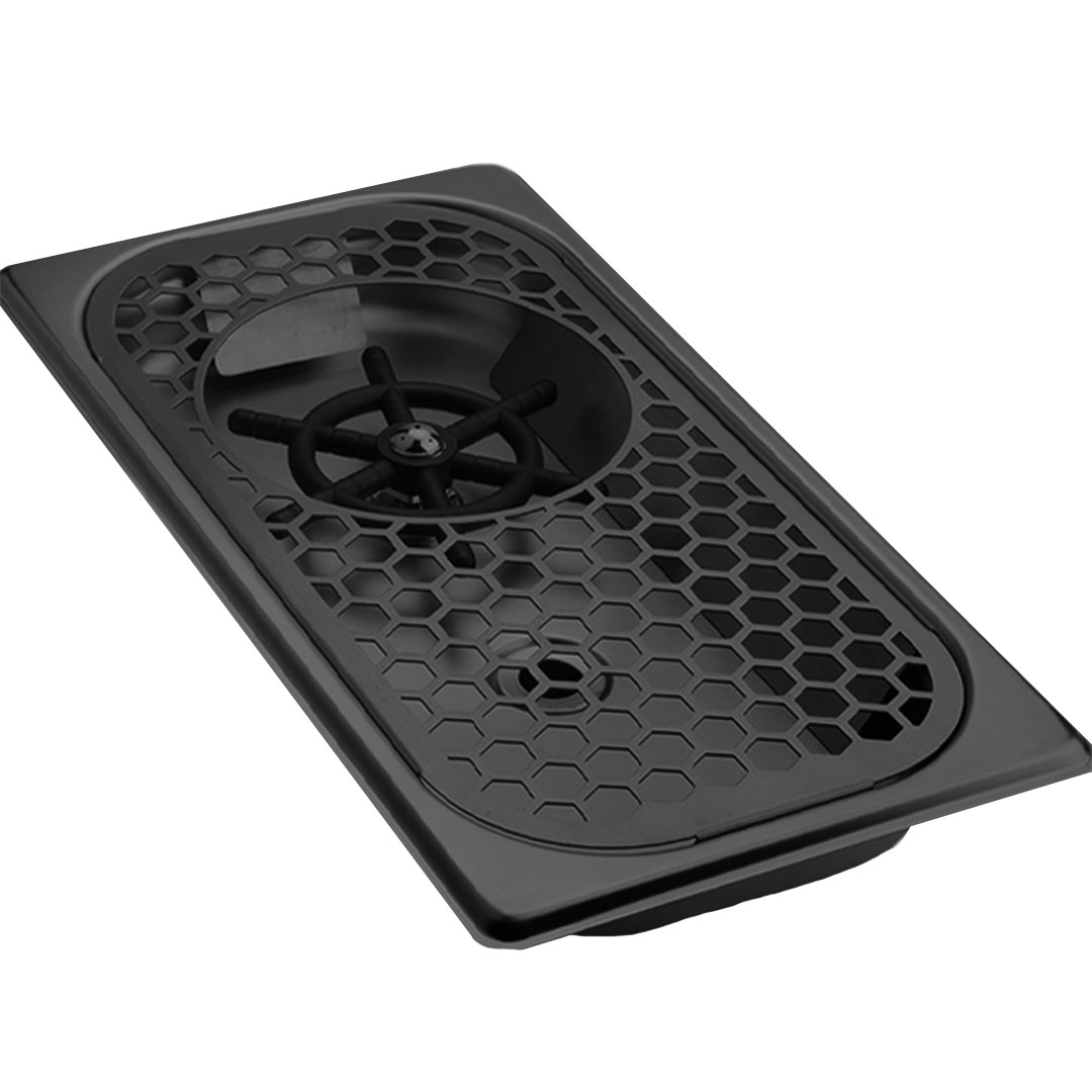 Coffee milk pitcher and cups rinser 32x18cm stainless steel black