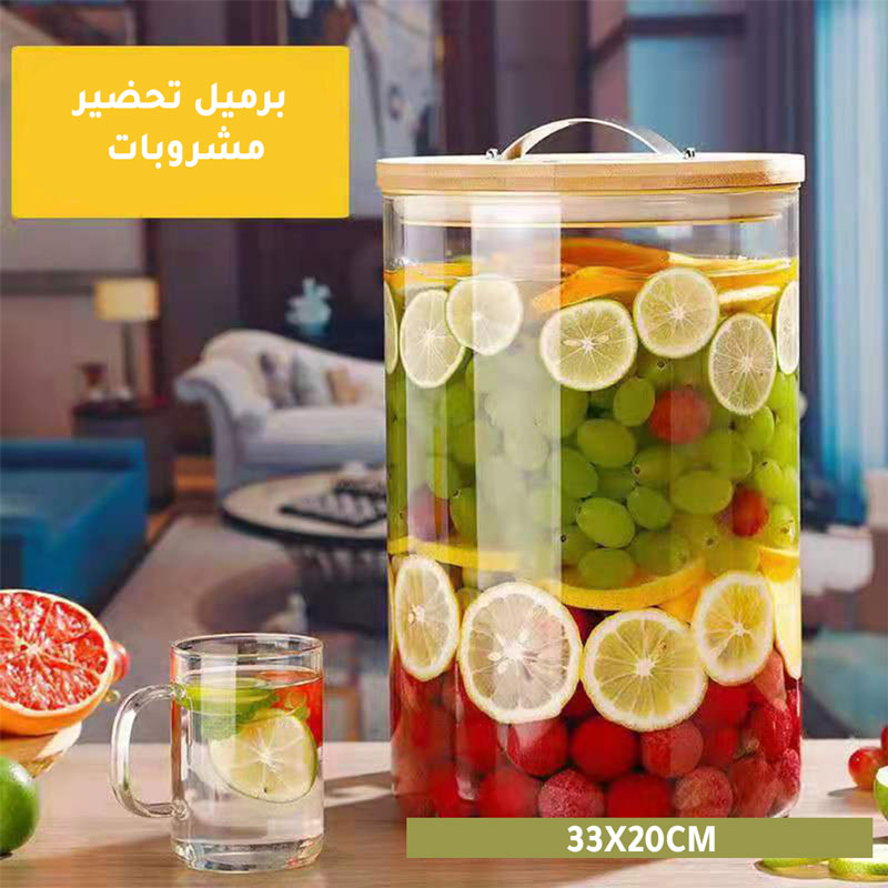 Glass cold drinks container with thermometer and valve 15KG