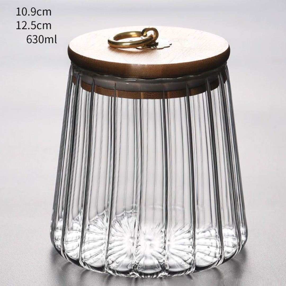 وعاء زجاجي لحفظ الشاي و البن سعة 630 مل G-1390