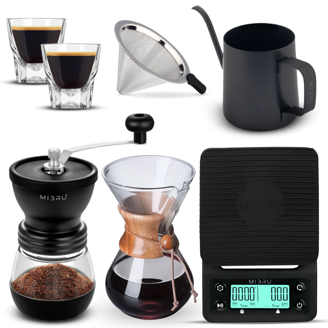 بكج مجموعة تحضير القهوة المقطرة بطريقة كيمكس  مقاس 400 مل