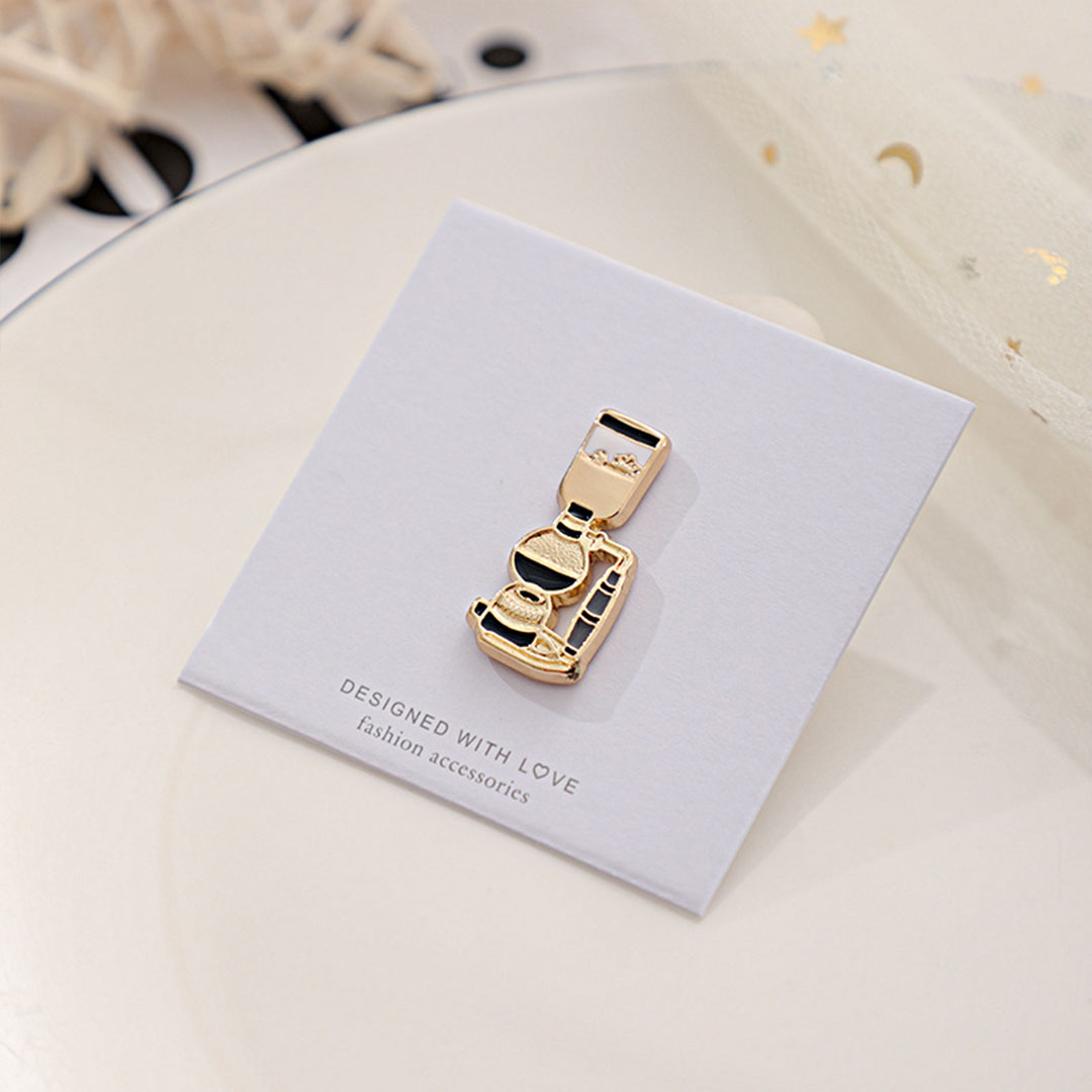 Coffee brooch golden syphon 