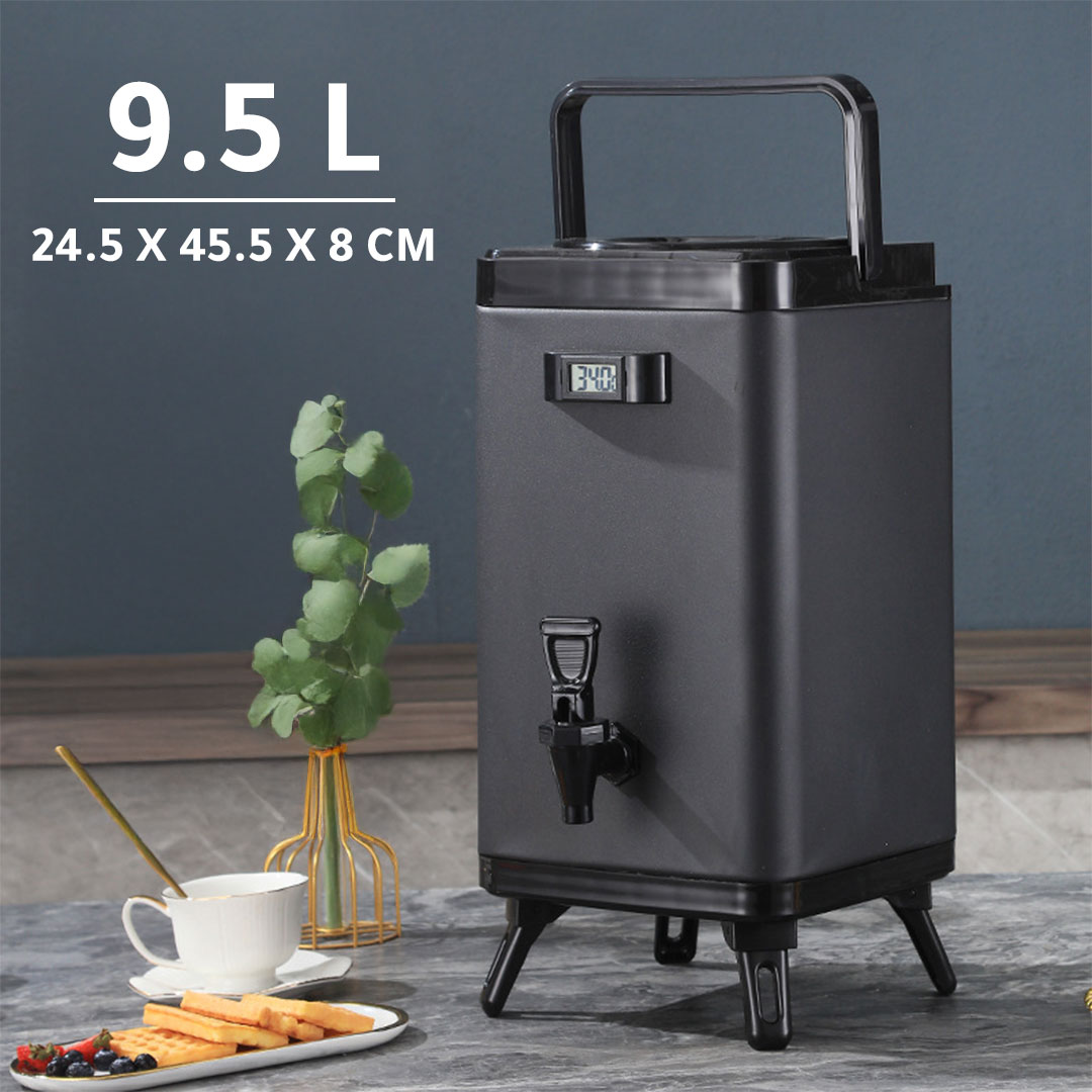 حافظة قهوة و شاي مناسبة للمشروبات الحارة و الباردة سعة 9.5 لتر مع ميزان حرارة مدمج