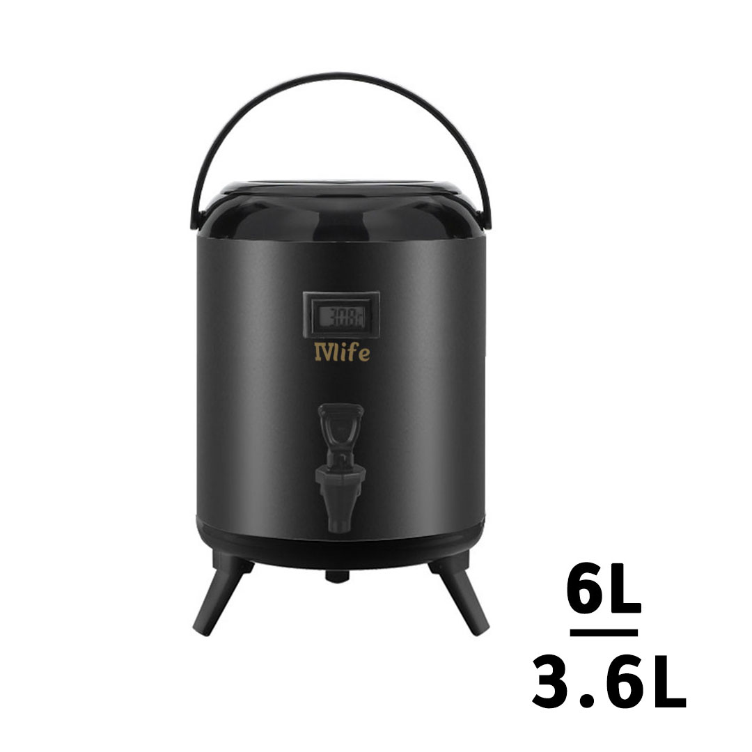 حافظة قهوة و شاي مناسبة للمشروبات الحارة و الباردة سعة 6/3.6 لتر مع ميزان حرارة مدمج