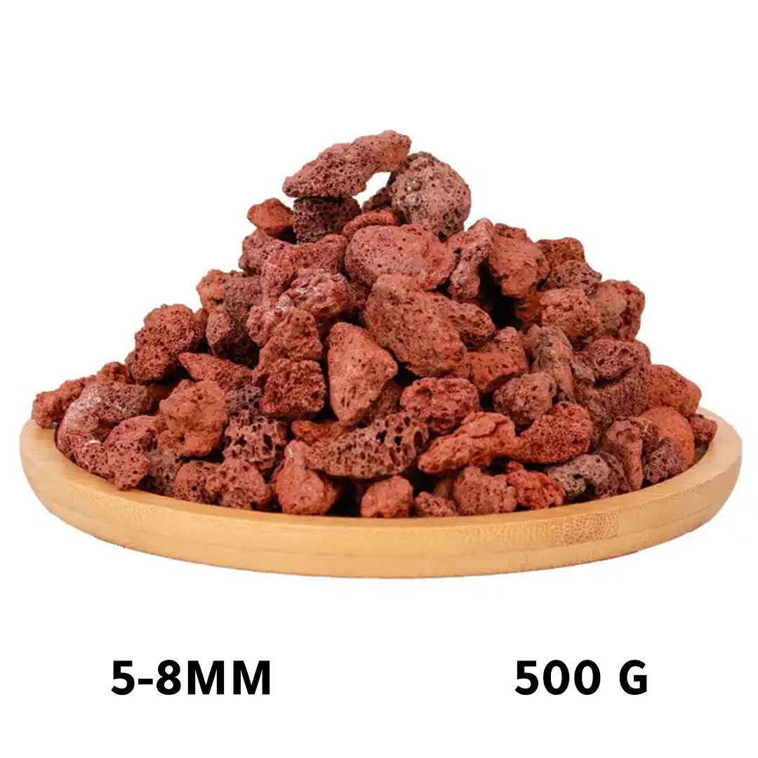 احجار بركانية حمراء حبيبات 5-8مم للزراعة و احواض اسماك الزينة و الفلاتر البيولوجية