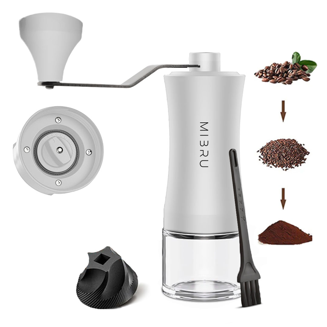 طاحونة قهوة يدوية لون أبيض من ميبرو