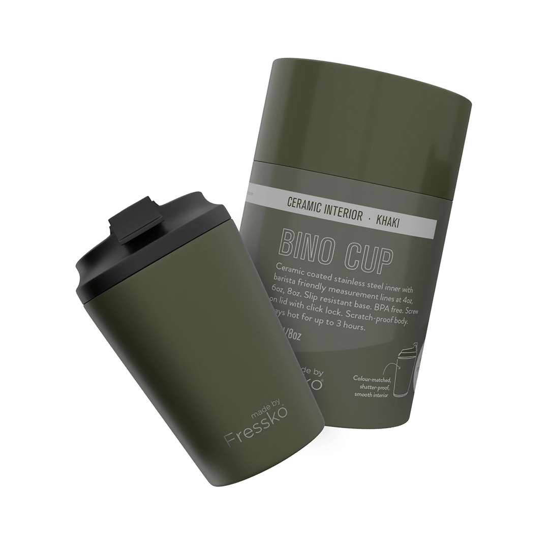 FRESSKO 8oz CEREAMIC INTERIOR CUP BINO KHAKI