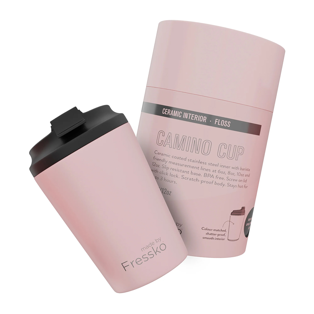FRESSKO 12oz CEREAMIC INTERIOR CUP CAMINO FLOSS PINK