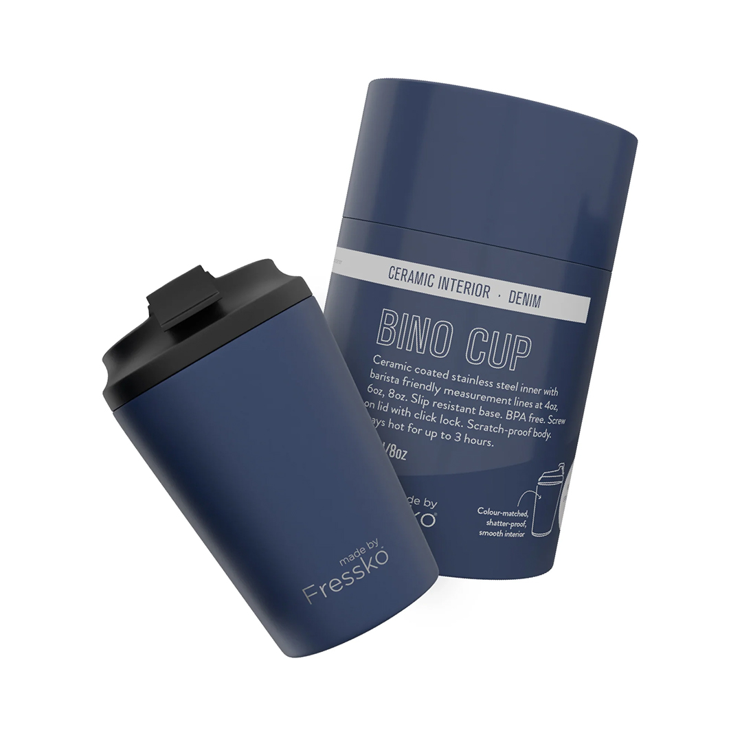 FRESSKO 8oz CEREAMIC INTERIOR CUP BINO DENIM