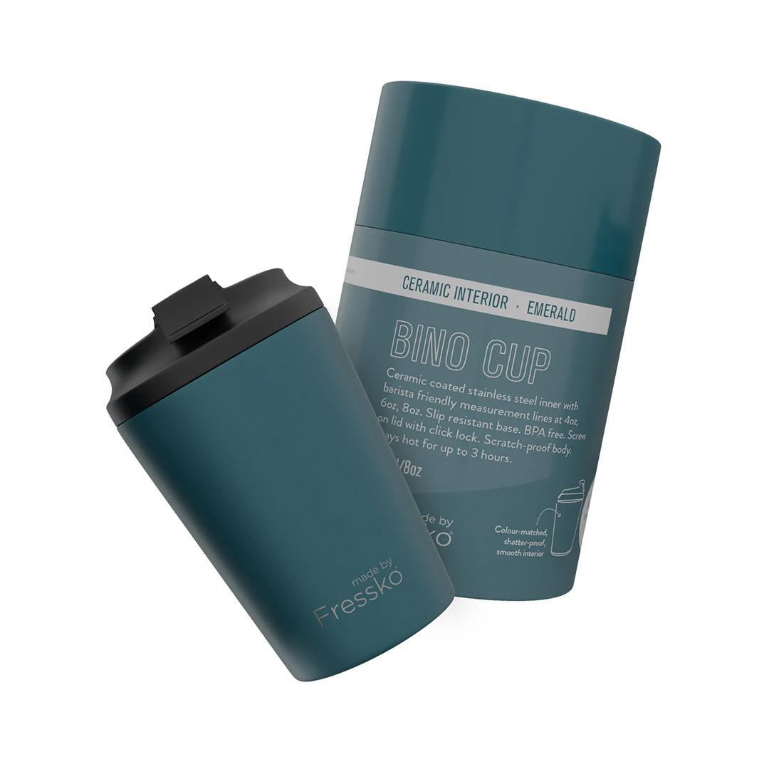FRESSKO 8oz CEREAMIC INTERIOR CUP BINO EMERALD
