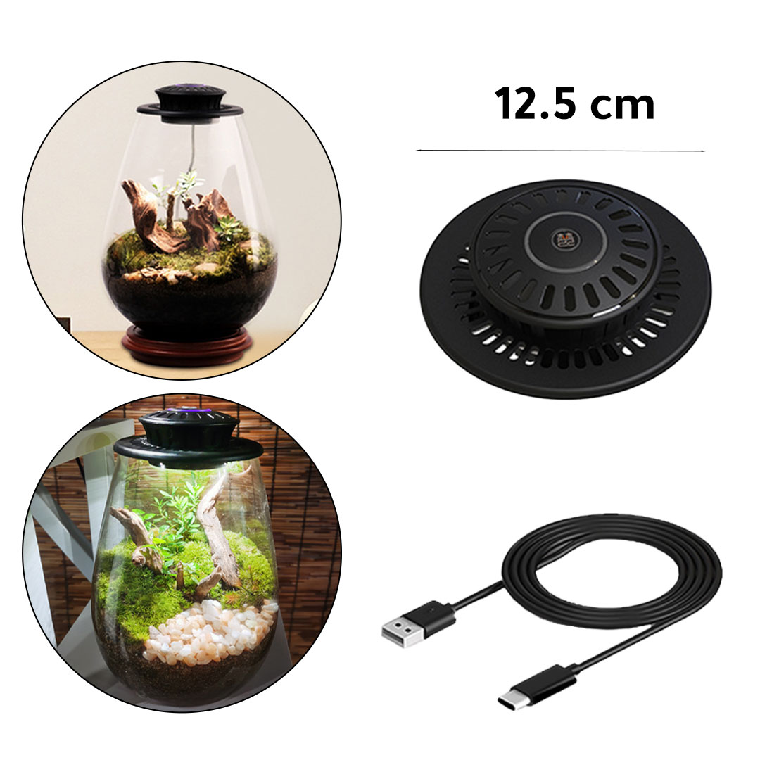 Aquarium Terrarium tank circle cover LED timer 125MM