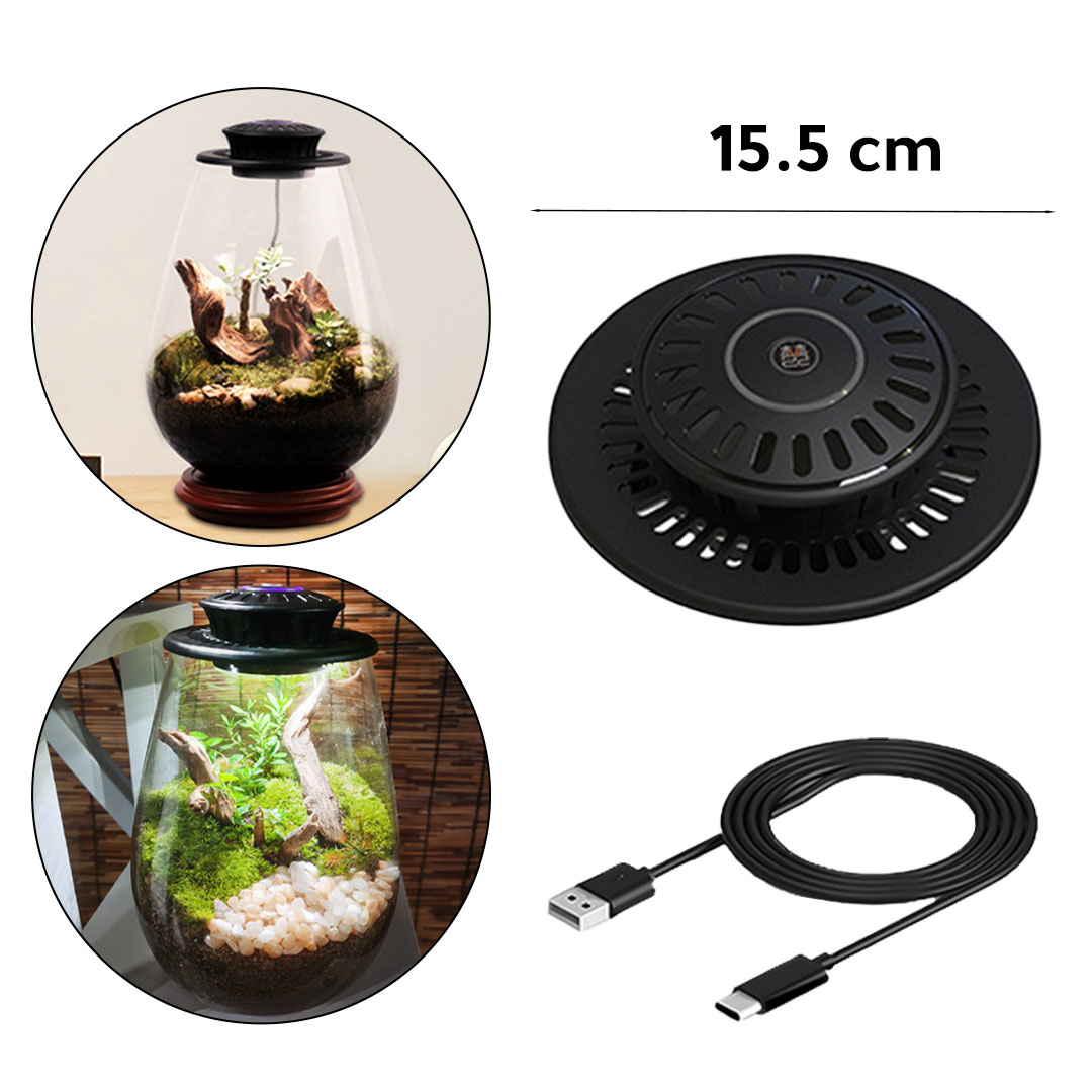 Aquarium Terrarium tank circle cover LED timer 155MM