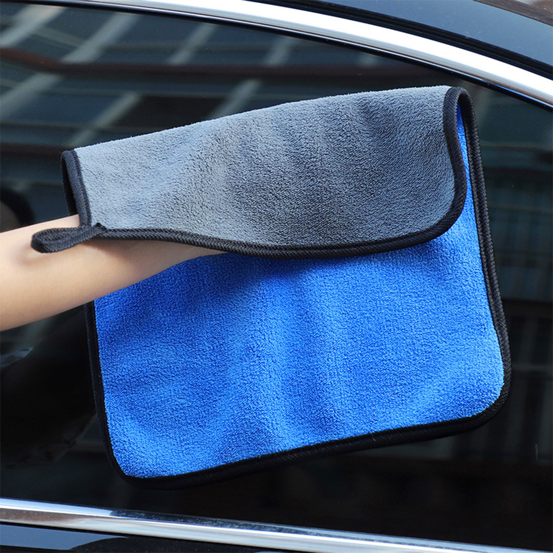 Cleaning microfiber towel blue gray