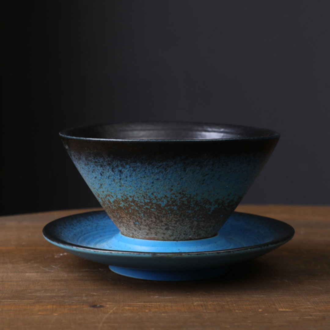 Coffee ceramic cup with plate 160ml J-468