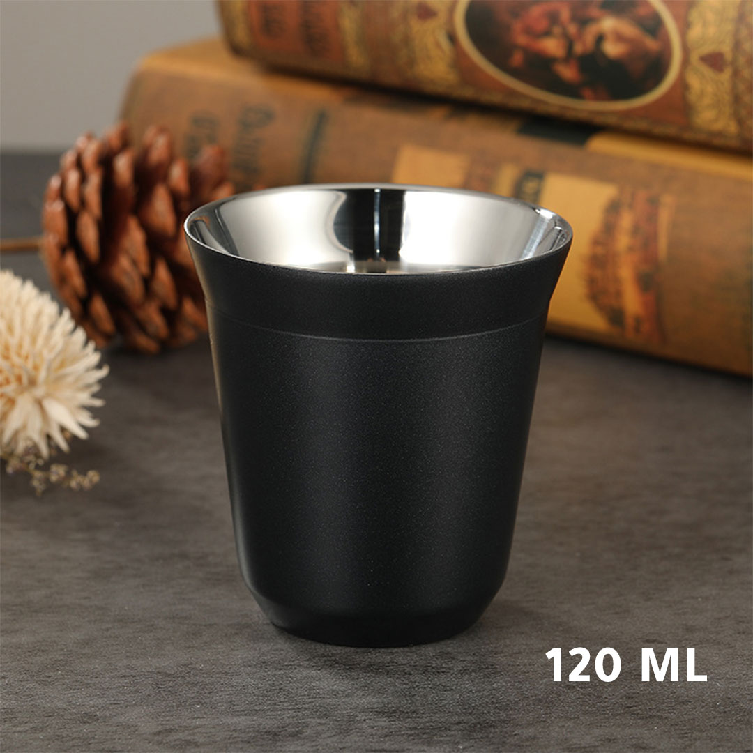  Coffee cup vacuum stainless stee 120ml black