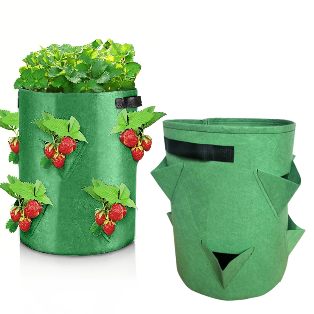 Planting potatoes fabric pot 30x35cm with 6 holes green J-1280