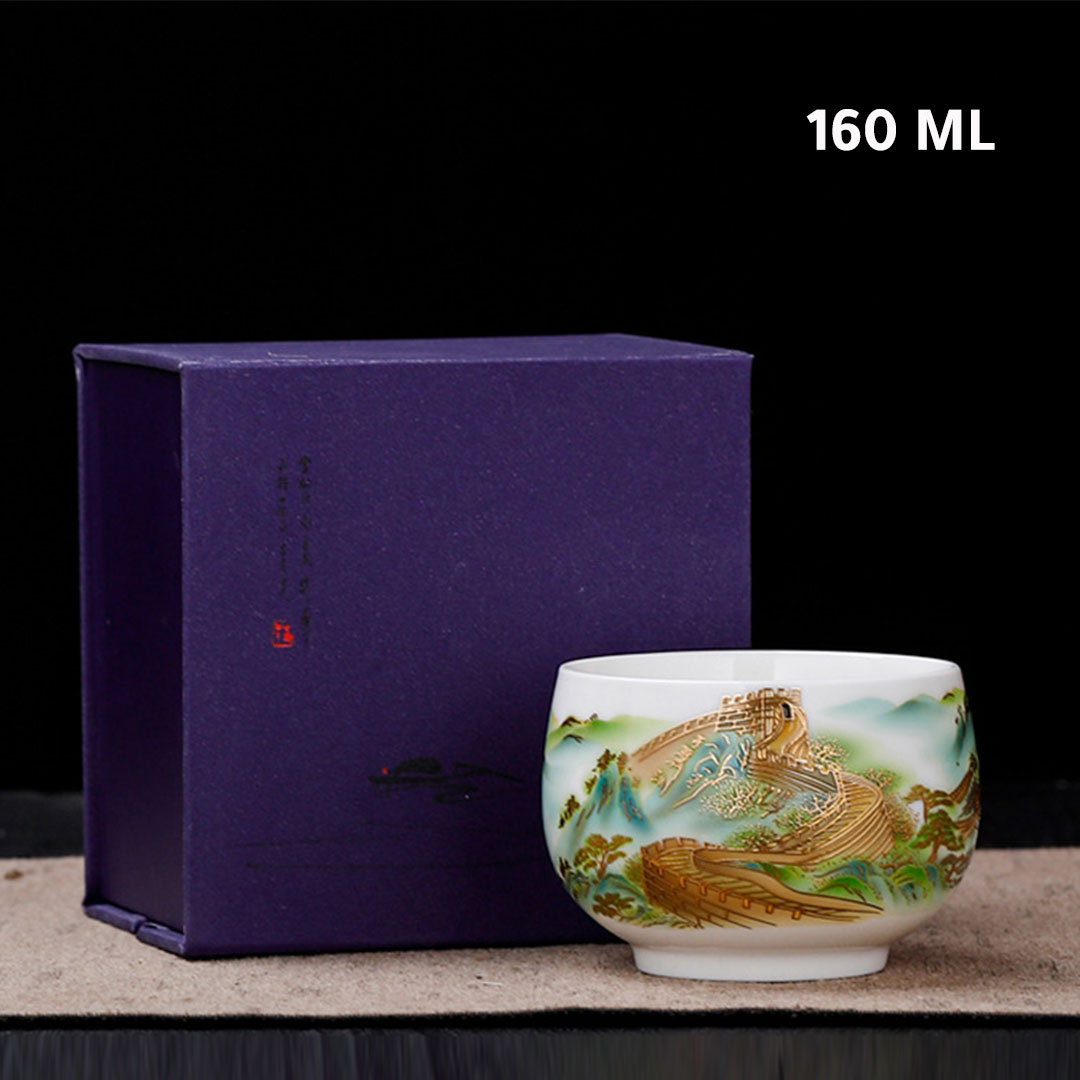 Coffee ceramic cup drawing in gift box J-2749