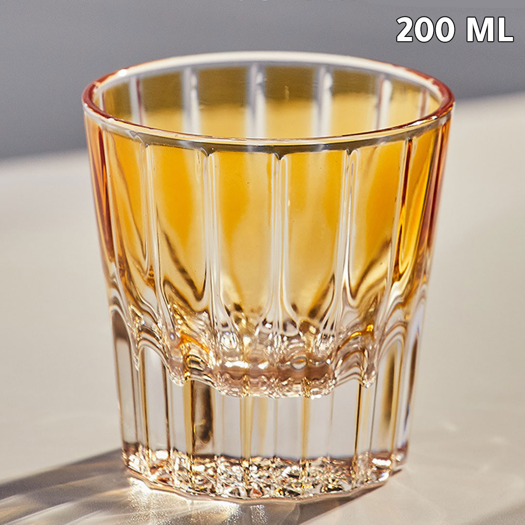 كوب قهوة زجاجي سعة 200مل لون اصفر