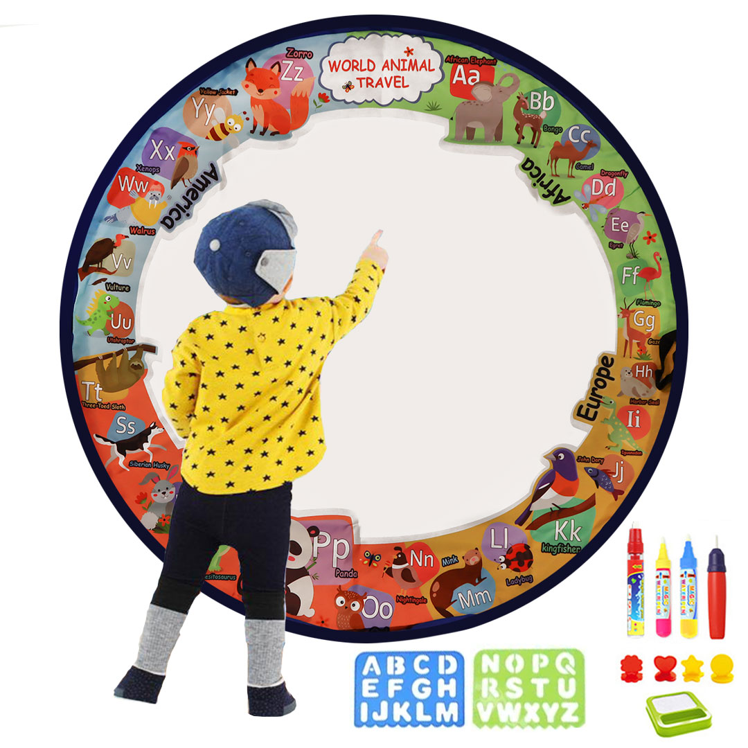 لعبة الرسم بالماء على مدة ارضية دائرية كبيرة للاطفال