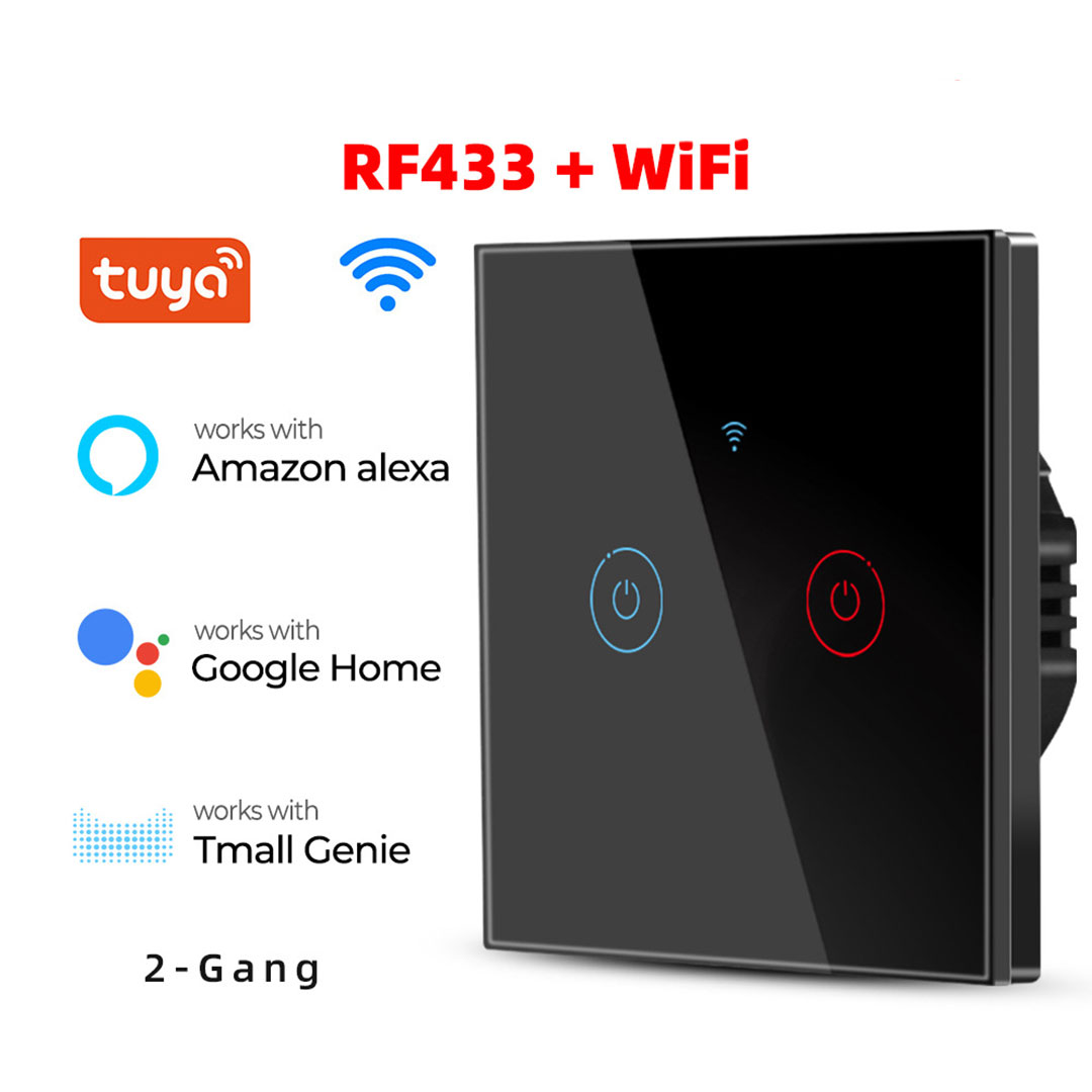 مفتاح ثنائي مع دعم اجهزة تحكم WIFI + RF433