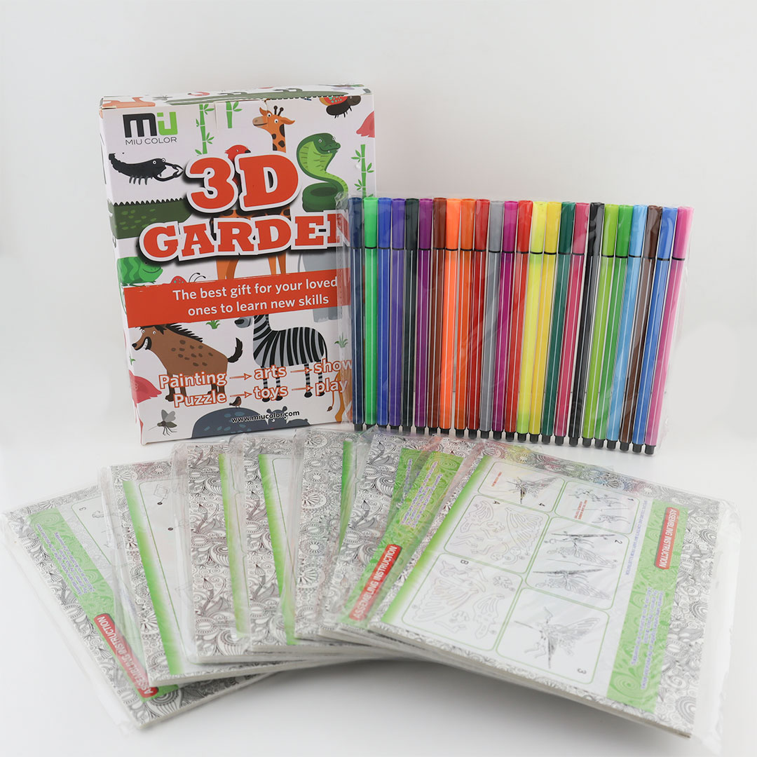 مجموعة تركيبات بزل ثلاثي الابعاد مع تلوين10 في 1