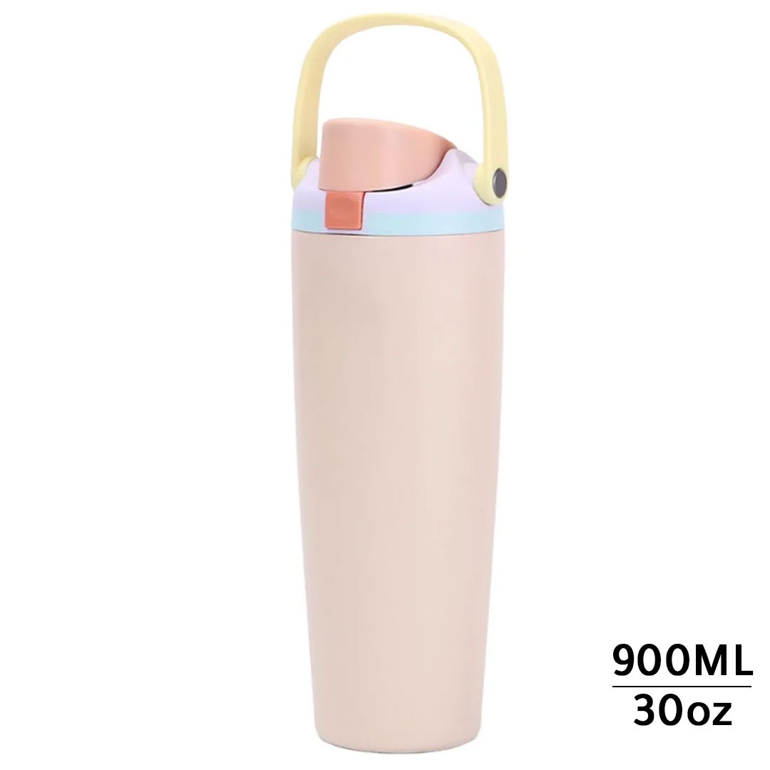 كوب حافظ للحرارة و البرودة سعة 900مل لون زهري فاتح