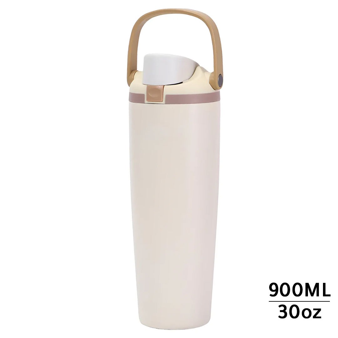 كوب حافظ للحرارة و البرودة سعة 900مل لون كريمي
