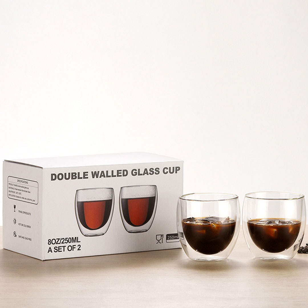 طقم كوبين زجاجي حجم - 250مل 