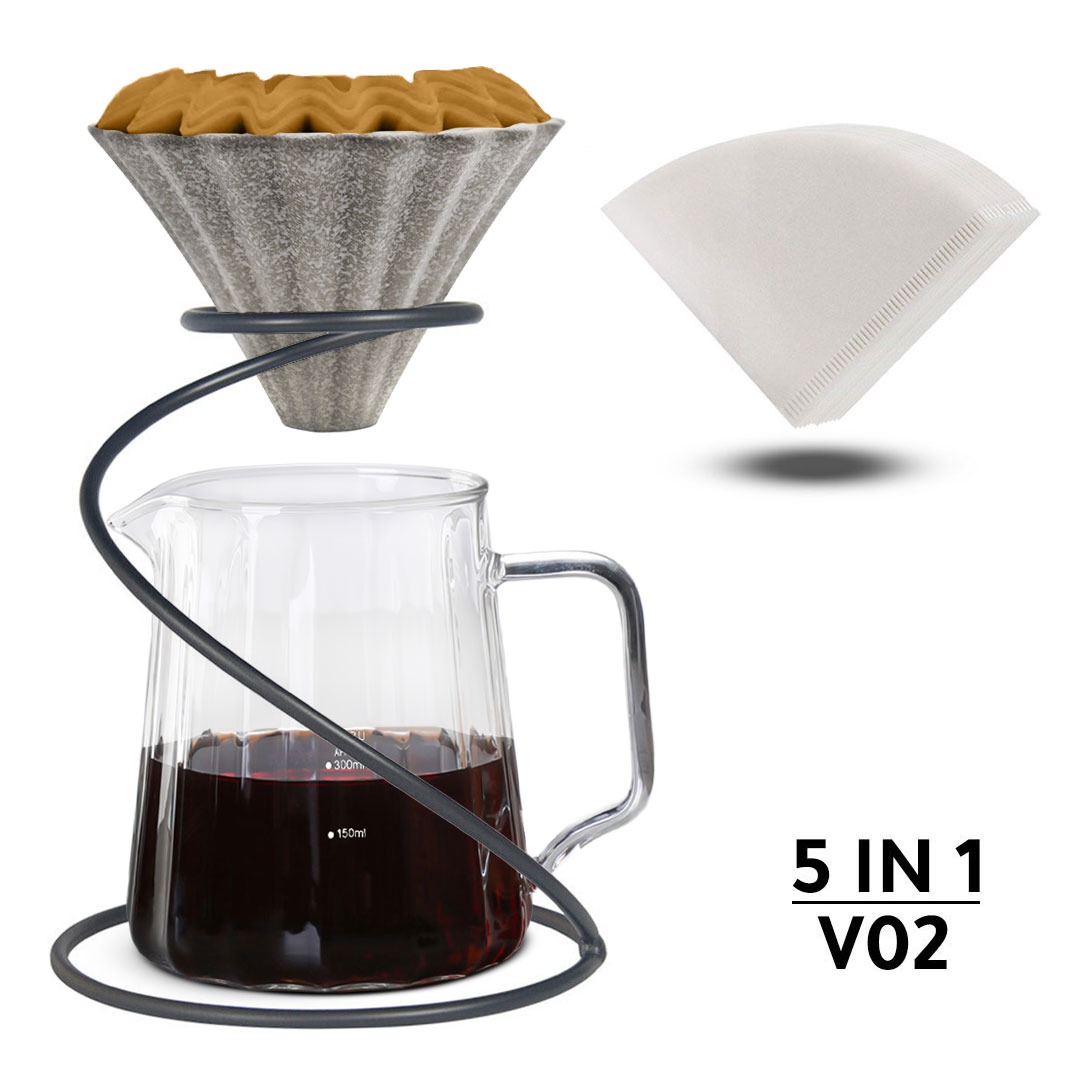 مجموعة تحضير قهوة مقطرة بحامل معدني b