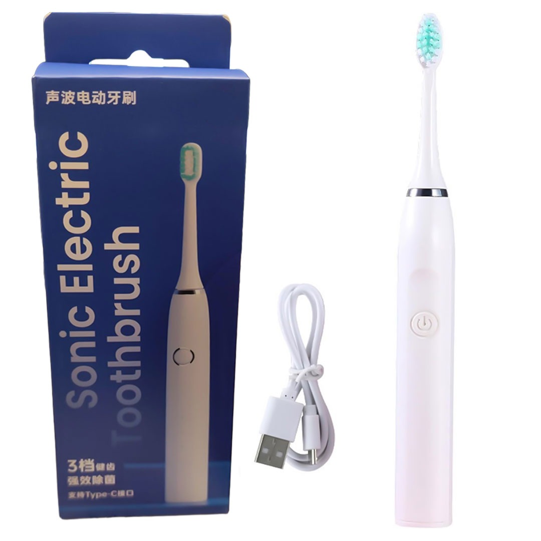 Portable Sonic Electric Toothbrush WHITE K-2107