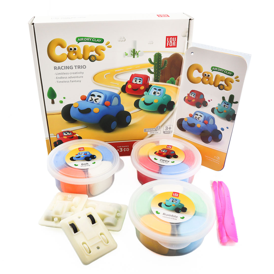 مجموعة من 3 حبة صلصال تشكيلي يجف بالهواء Car Modeling