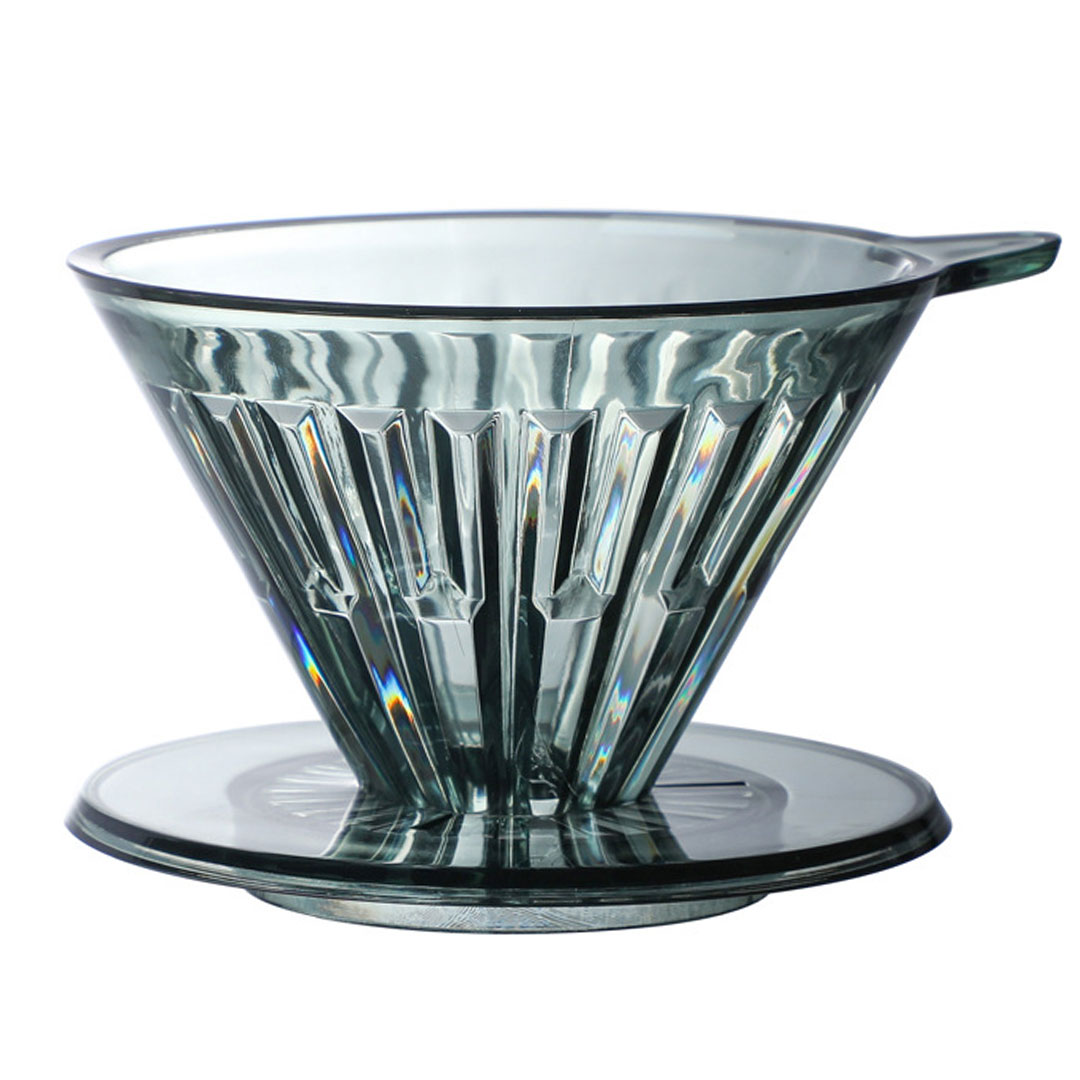 قمع تقطير v02 مصنوع من مادة بولي كاربونيت الصحية المقاومة للكسر لون اسود