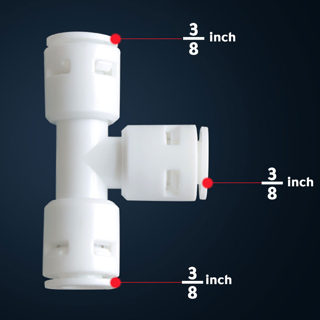 Water tube connector T adapter 3/8 inch H-424