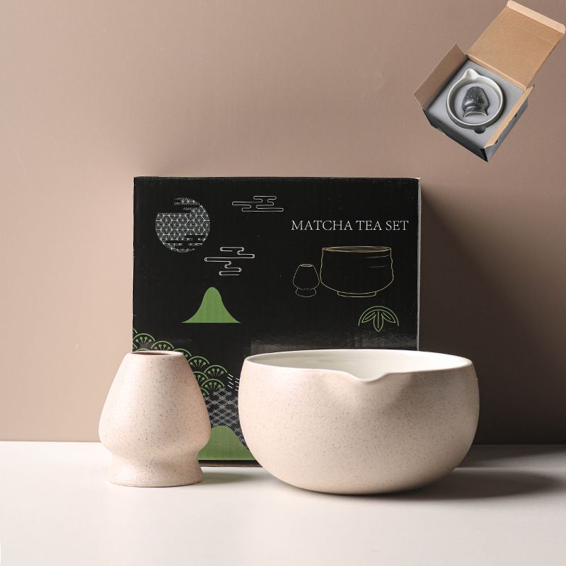 Matcha preparation bowl with whisk base Luster Grey